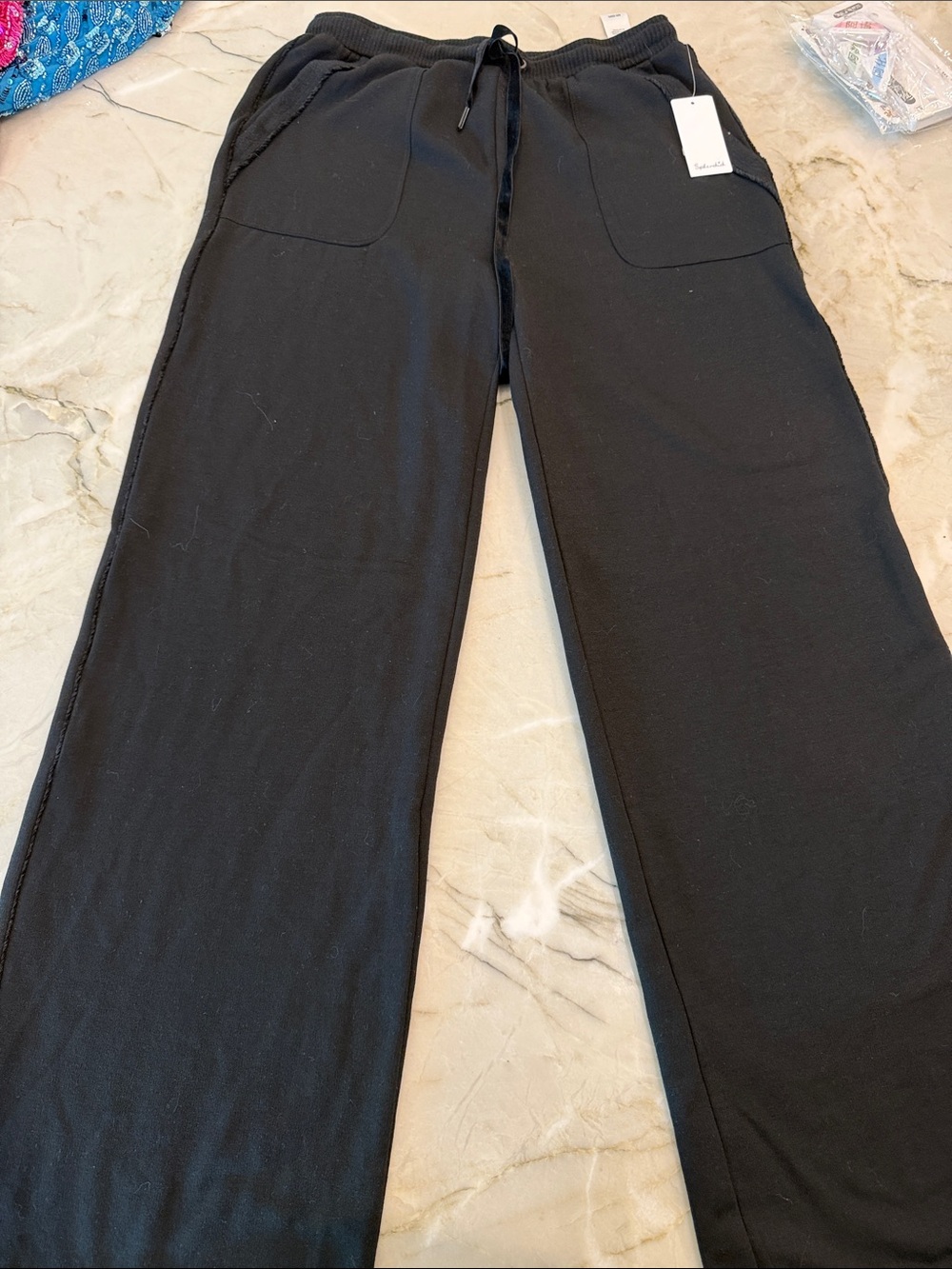 Splendid Black Wide-Leg Sweatpants
